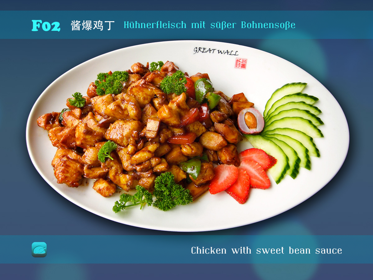 Hühnerfleisch mit süßer Bohnensoße › Great-Wall Restaurant ...